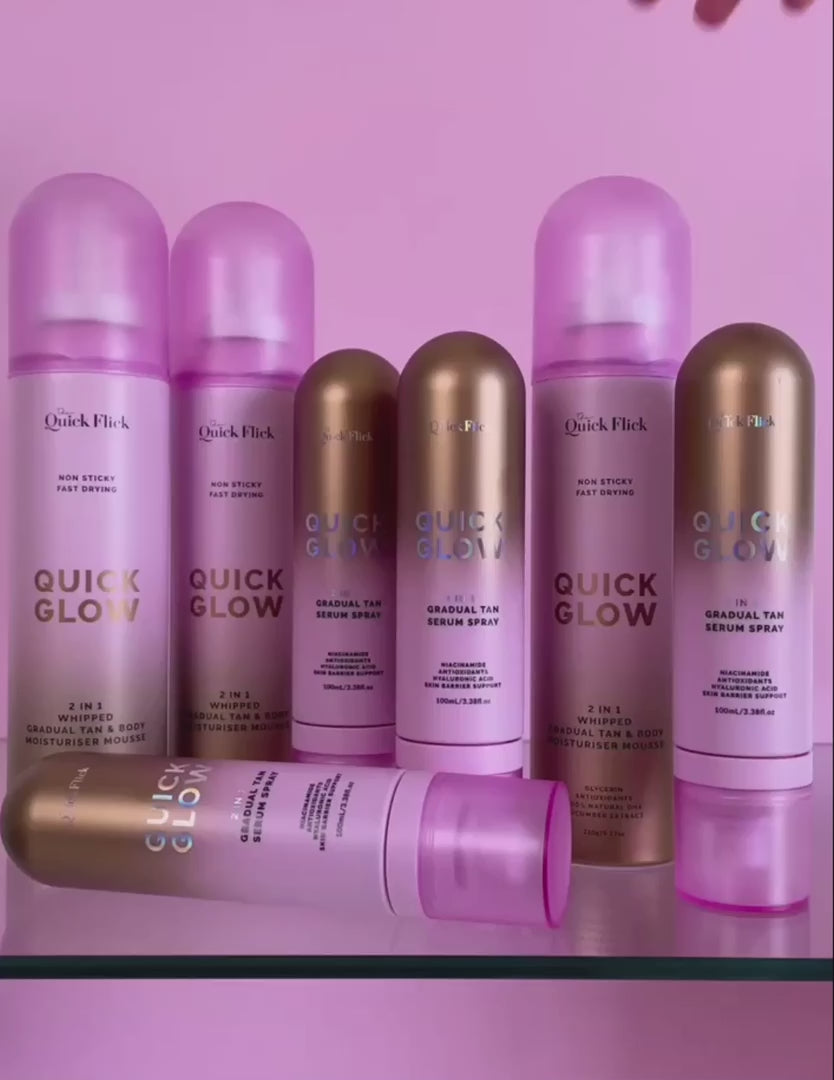 The Quick Flick Quick Glow 2 in 1 Whipped Gradual Tan Body Moisturiser Mousse