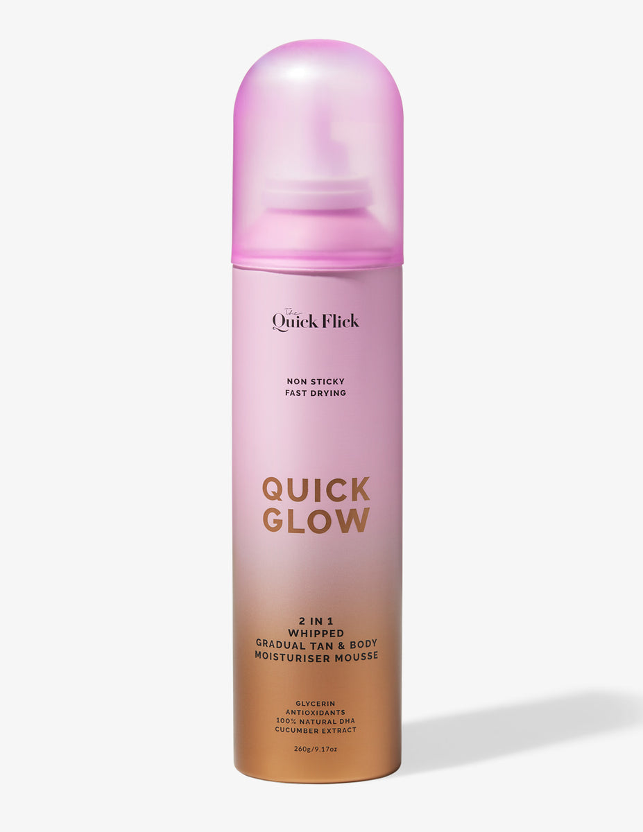 The Quick Flick Quick Glow 2 in 1 Whipped Gradual Tan Body Moisturiser Mousse